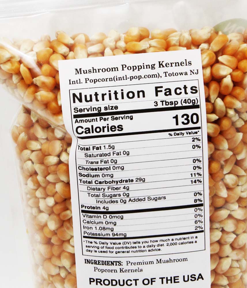 white mushroom popcorn kernels