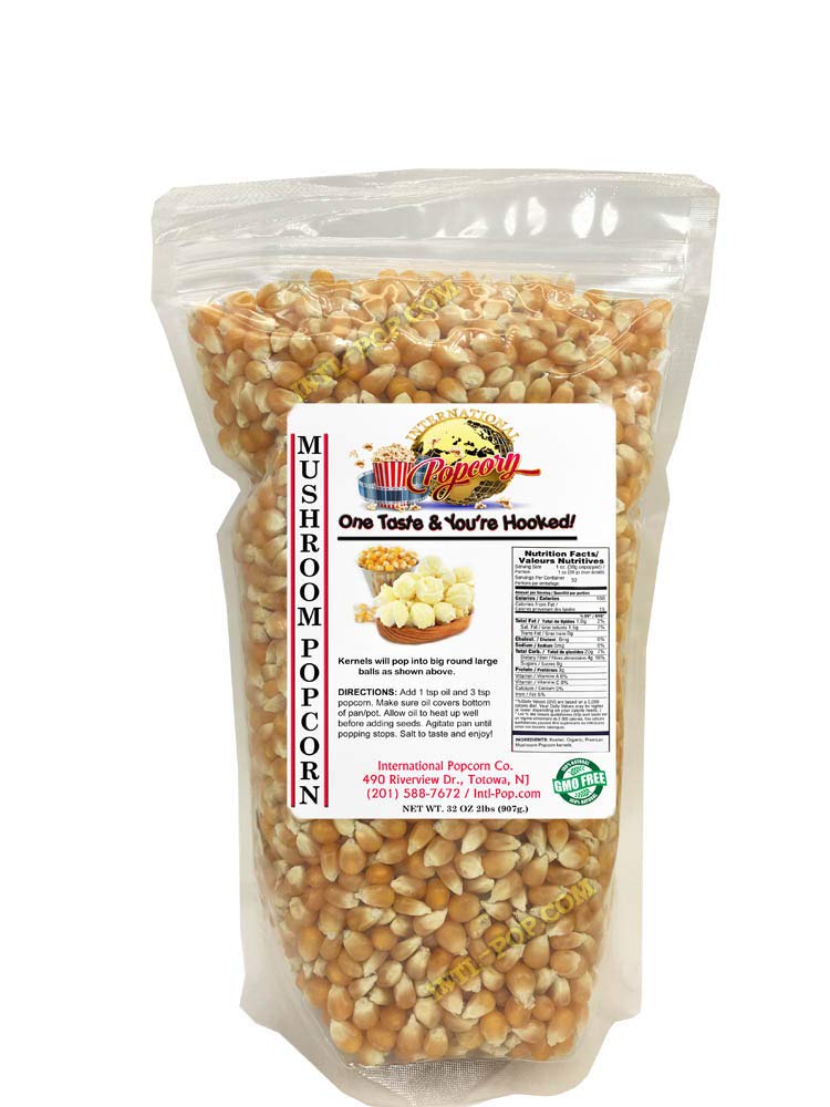 Organic MUSHROOM Popcorn Kernels Gluten free, Vegan Great for